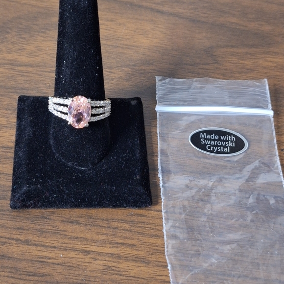 Swarovski Pink and Silver Sparkling Ring - Picture 10 of 13